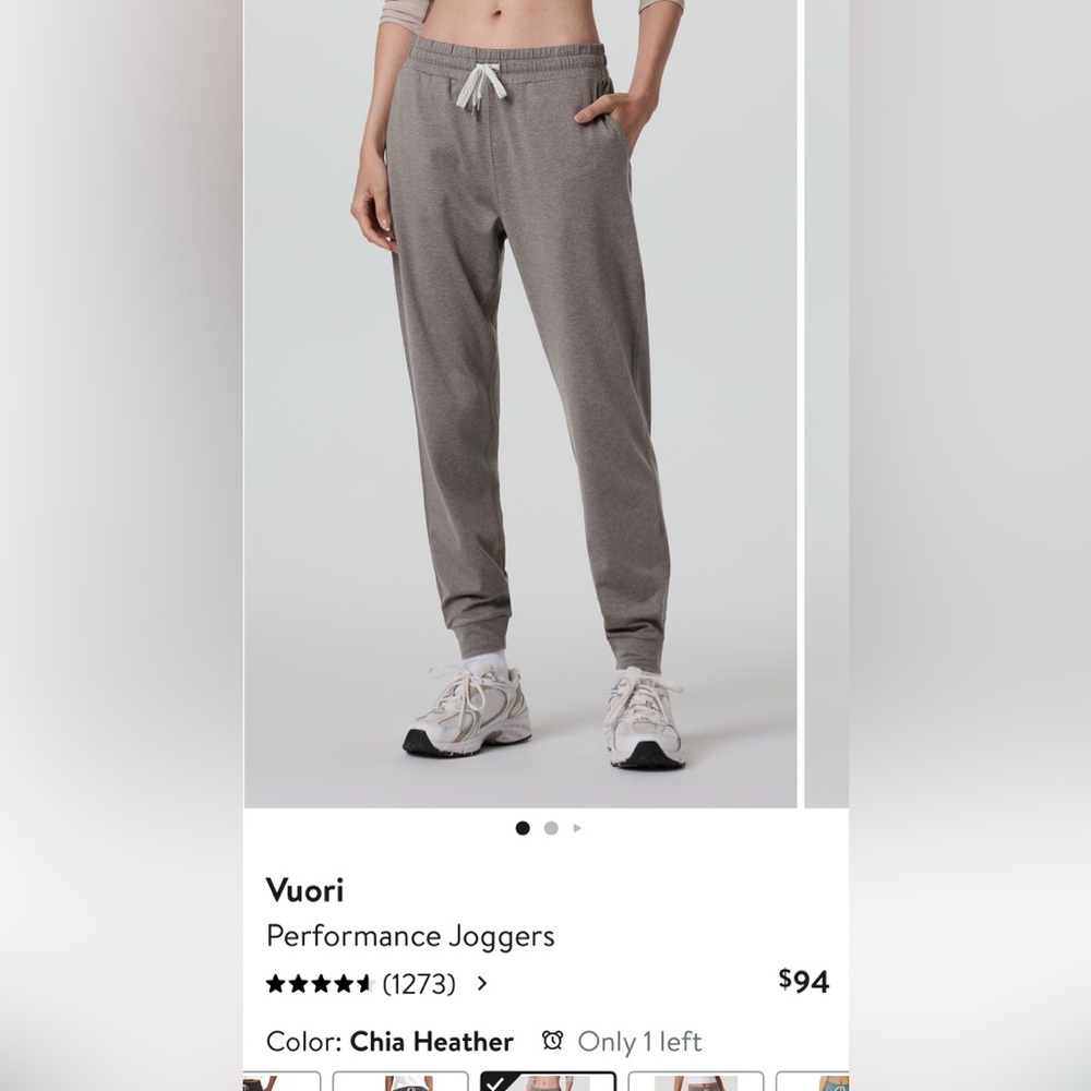 Vuori Performance Jogger Chia Heather NWT